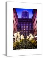 Rockefeller Center and 5th Ave Views with Christmas Decoration at Nightfall-Philippe Hugonnard-Stretched Canvas