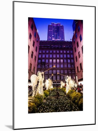 Rockefeller Center and 5th Ave Views with Christmas Decoration at Nightfall-Philippe Hugonnard-Mounted Art Print