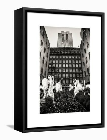 Rockefeller Center and 5th Ave Views with Christmas Decoration at Nightfall-Philippe Hugonnard-Framed Stretched Canvas