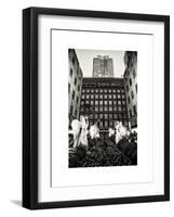 Rockefeller Center and 5th Ave Views with Christmas Decoration at Nightfall-Philippe Hugonnard-Framed Art Print