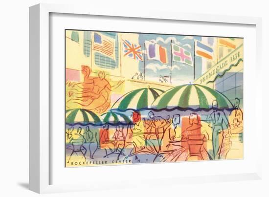 Rockefeller Center Cafe-null-Framed Art Print