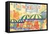 Rockefeller Center Cafe-null-Framed Stretched Canvas