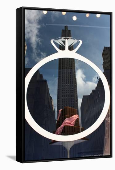 Rockefeller Center Reflection-null-Framed Stretched Canvas