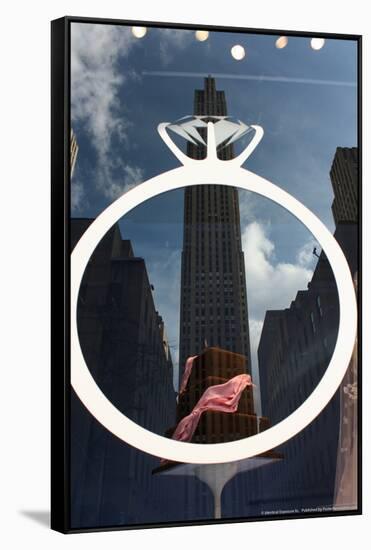 Rockefeller Center Reflection-null-Framed Stretched Canvas