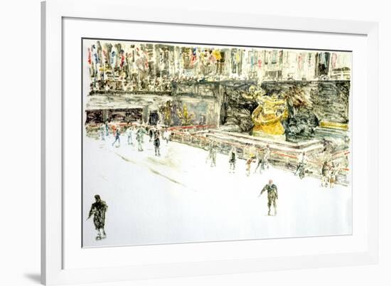 Rockefeller Center, Skaters-Anthony Butera-Framed Giclee Print