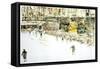 Rockefeller Center, Skaters-Anthony Butera-Framed Stretched Canvas