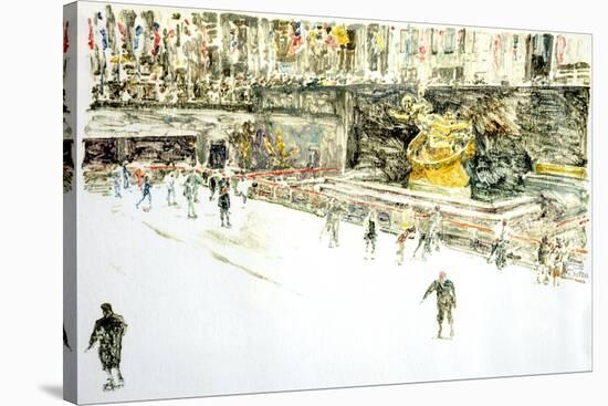 Rockefeller Center, Skaters-Anthony Butera-Stretched Canvas