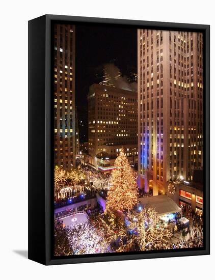 Rockefeller Tree Lighting-Frank Franklin II-Framed Stretched Canvas