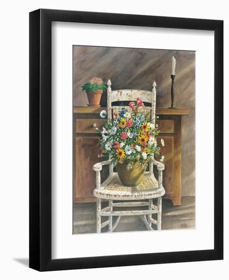 Rocker with Floral Bouquet-Ron Jenkins-Framed Art Print