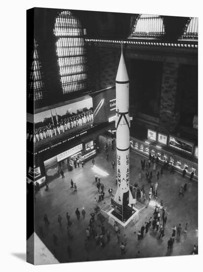 Rocket Being Displayed at Grand Central Station as a Salute to International Geophysical Year-null-Stretched Canvas