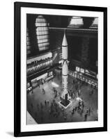 Rocket Being Displayed at Grand Central Station as a Salute to International Geophysical Year-null-Framed Photographic Print