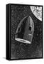 Rocket Capsule Illustration from the 1872 Edition of from the Earth to the Moon-Jules Verne-Framed Stretched Canvas