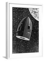 Rocket Capsule Illustration from the 1872 Edition of from the Earth to the Moon-Jules Verne-Framed Giclee Print