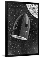 Rocket Capsule Illustration from the 1872 Edition of from the Earth to the Moon-Jules Verne-Framed Giclee Print