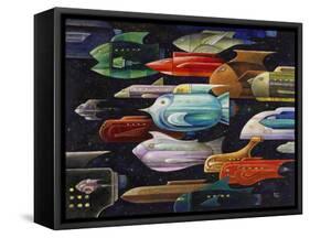 Rocket Fish-Bill Bell-Framed Stretched Canvas