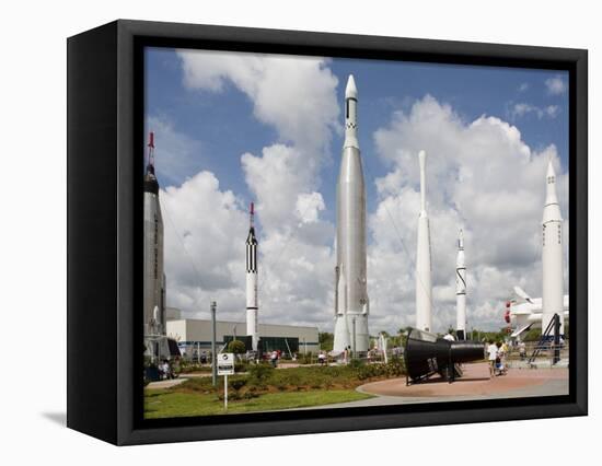 Rocket Garden at the Kennedy Space Center, Cape Canaveral, Florida-Nick Servian-Framed Stretched Canvas