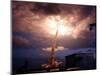Rocket Launch (Into Clouds) Art Poster Print-null-Mounted Poster