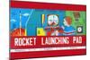 Rocket Launching Pad-null-Mounted Art Print