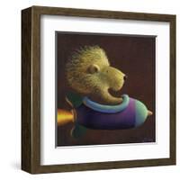 Rocket Lion-Chris Miles-Framed Art Print