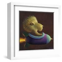 Rocket Lion-Chris Miles-Framed Art Print