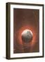 Rocket Paths Around Globe-null-Framed Art Print
