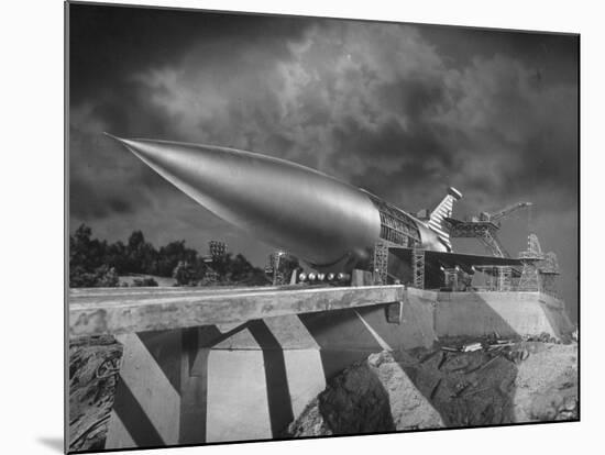 Rocket Ship Being Built for the Movie "When Worlds Collide"-Allan Grant-Mounted Photographic Print