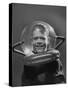 Rocket Ship Prize, Boy Wearing Space Helmet-Yale Joel-Stretched Canvas