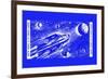 Rocket Space Ship 305-null-Framed Premium Giclee Print