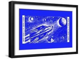 Rocket Space Ship 305-null-Framed Art Print