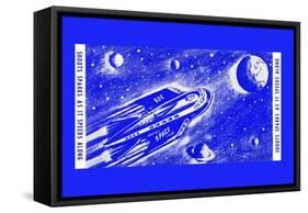 Rocket Space Ship 305-null-Framed Stretched Canvas