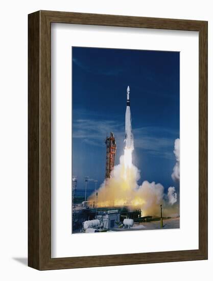 Rocket Taking off into Sky-null-Framed Photographic Print