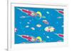 Rockets and Flying Saucers-null-Framed Premium Giclee Print