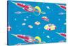 Rockets and Flying Saucers-null-Stretched Canvas