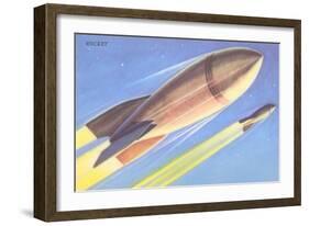 Rockets in Space-null-Framed Art Print