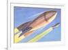 Rockets in Space-null-Framed Premium Giclee Print