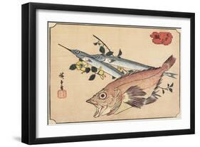 Rockfish and Halfbeak, Early 19th Century-Utagawa Hiroshige-Framed Giclee Print