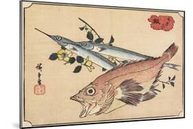 Rockfish and Halfbeak, Early 19th Century-Utagawa Hiroshige-Mounted Giclee Print