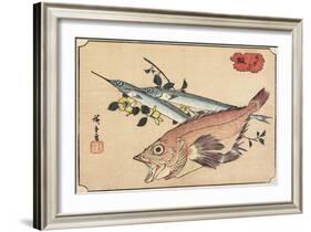 Rockfish and Halfbeak, Early 19th Century-Utagawa Hiroshige-Framed Giclee Print