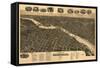 Rockford, Illinois - Panoramic Map-Lantern Press-Framed Stretched Canvas