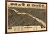 Rockford, Illinois - Panoramic Map-Lantern Press-Framed Art Print