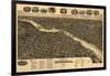 Rockford, Illinois - Panoramic Map-Lantern Press-Framed Art Print