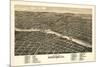 Rockford, Illinois - Panoramic Map-Lantern Press-Mounted Premium Giclee Print