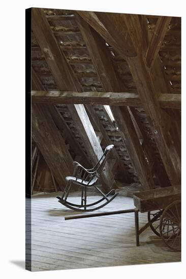 Rocking Chair on an Attic, Copenhagen, Denmark, Scandinavia-Axel Schmies-Stretched Canvas