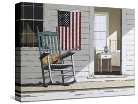 Rocking Chair with Guitar-Zhen-Huan Lu-Stretched Canvas