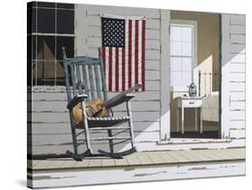 Rocking Chair with Guitar-Zhen-Huan Lu-Stretched Canvas