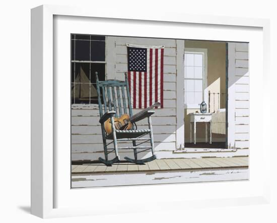 Rocking Chair with Guitar-Zhen-Huan Lu-Framed Photographic Print