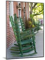 Rocking Chairs on Porch, Ste. Genevieve, Missouri, USA-Walter Bibikow-Mounted Photographic Print