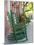 Rocking Chairs on Porch, Ste. Genevieve, Missouri, USA-Walter Bibikow-Mounted Photographic Print