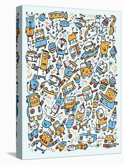 Rocking Robots-Carla Martell-Stretched Canvas