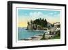 Rockland, Maine - View of the Owl's Head Lighthouse and Owl's Rock-Lantern Press-Framed Art Print